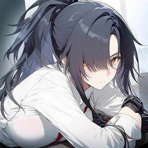 Illustration of Angelia (girls' frontline), girls' frontline in the style of Hijiki (hijikini)