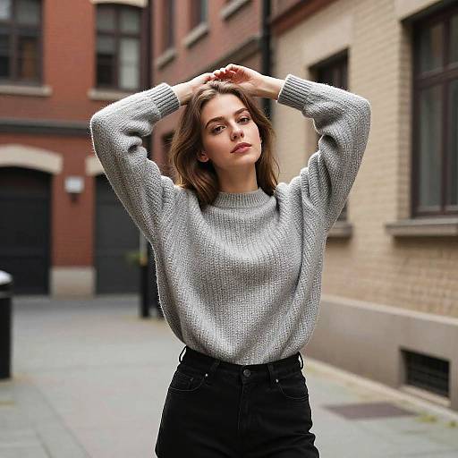 Casual Urban Woman in Knit Sweater