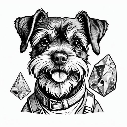 Black and White Schnauzer Geologist Illustration