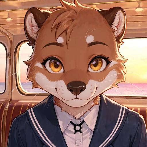 Vibrant Ecchi Otter on Cruise Deck