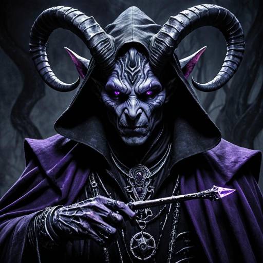 Shadow Tiefling Warlock with Glowing Eyes
