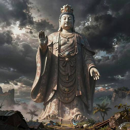 Enormous Ancient Deity Over Valley