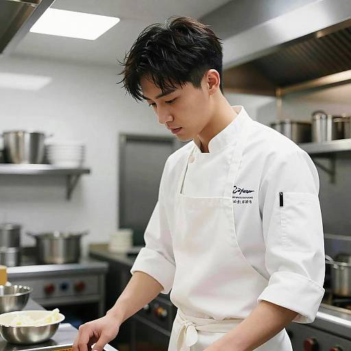 Male Chef with Side Fringe Hairstyle