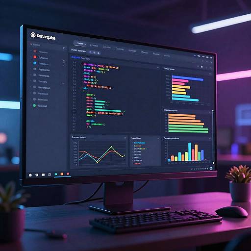 Futuristic Sonarqube Dashboard UI