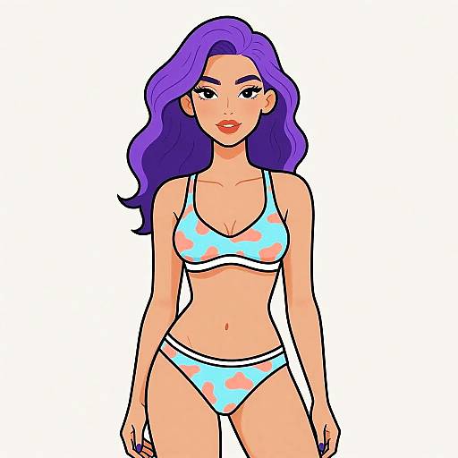 Sporty Woman in Pastel Bikini