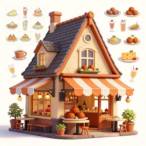 Whimsical Pixar-Style Dutch Restaurant