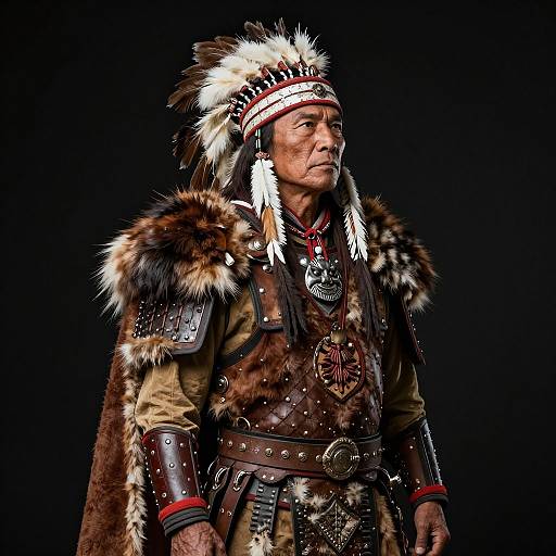 Hyper-Realistic Native American Warrior