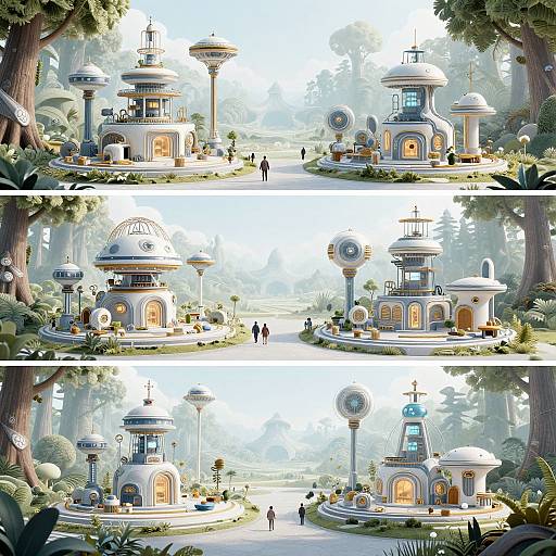 Futuristic Enchanted Forest Architecture