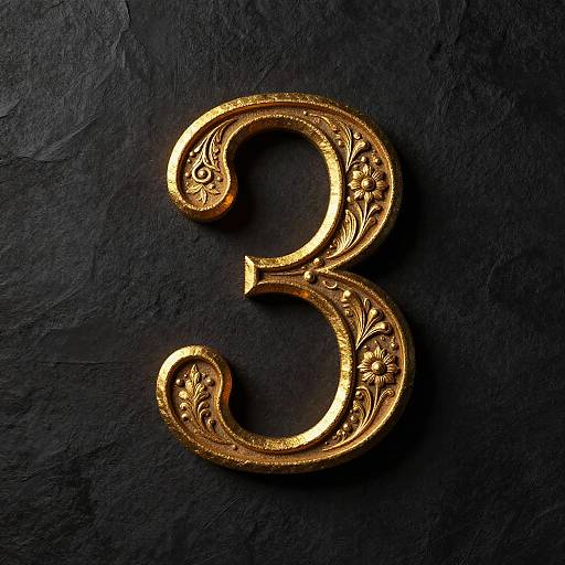 Golden ornate number 