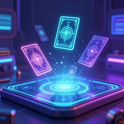 Futuristic Glowing Card Generator Interface