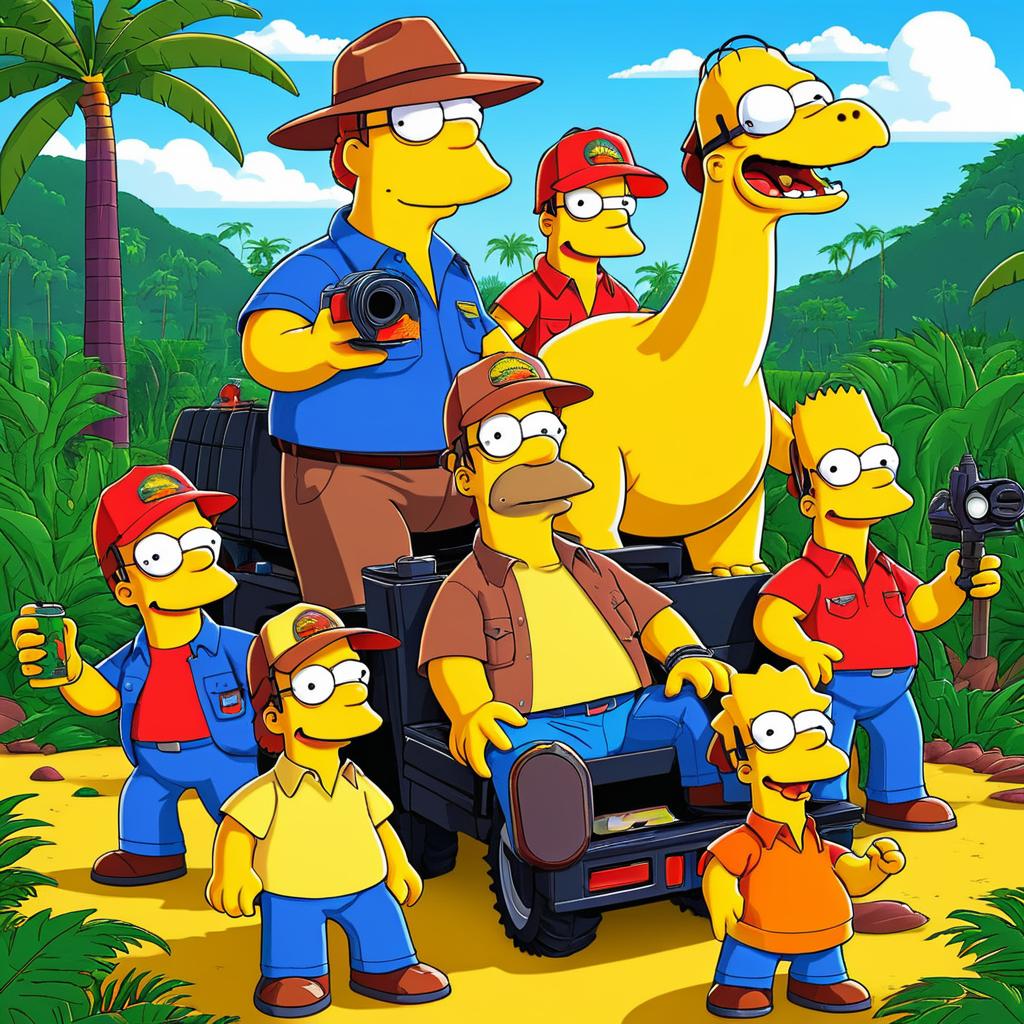 Hilarious Jurassic Park Meets The Simpsons