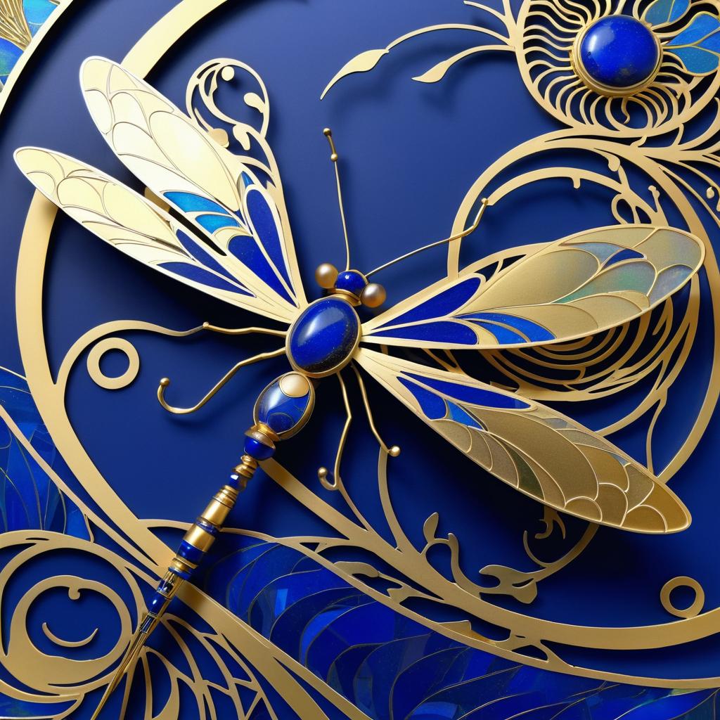 Dynamic Art Nouveau Dragonfly Design