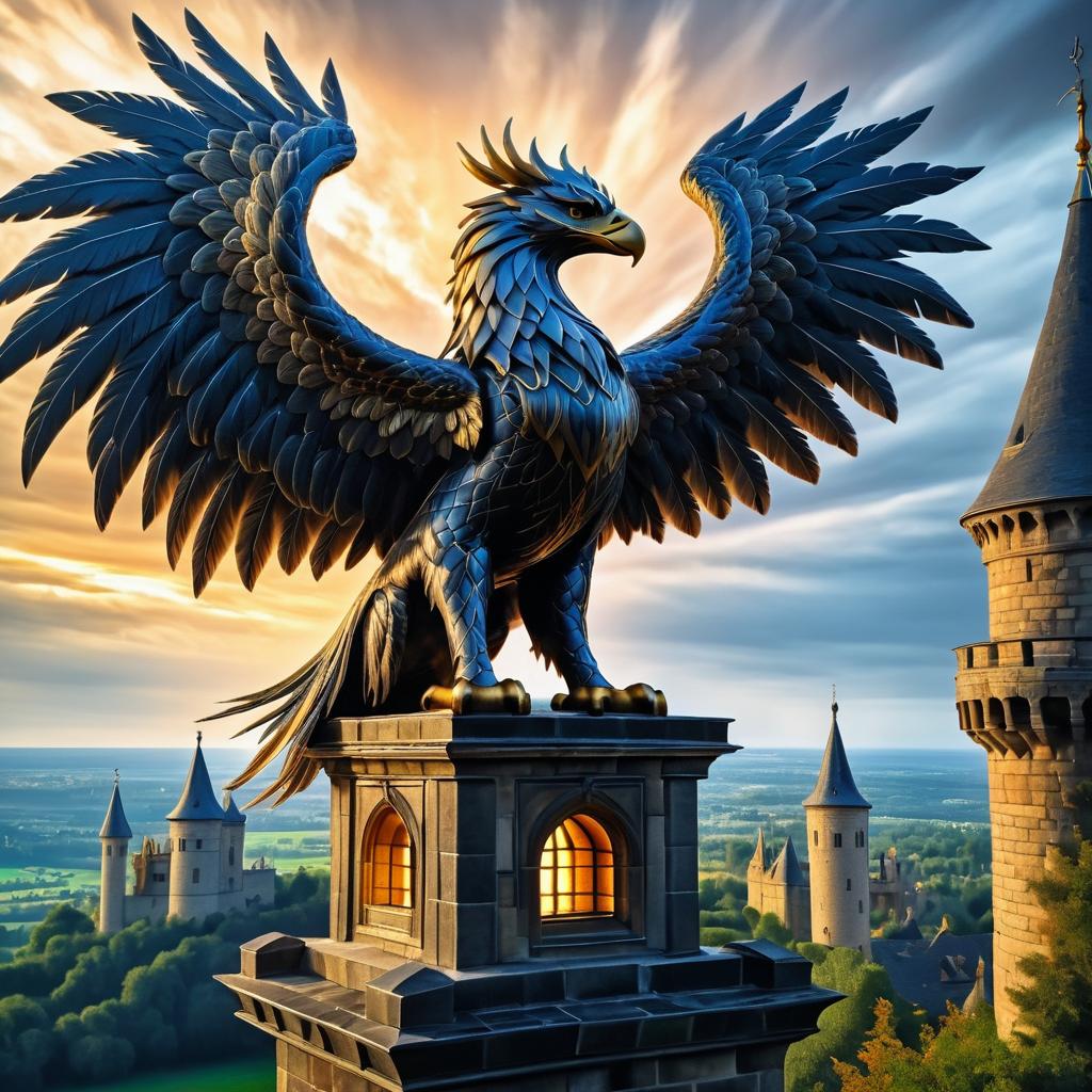 Majestic Griffin on Castle Turret