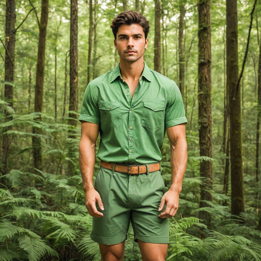 Stylish Young Man in Nature-Inspired Attire