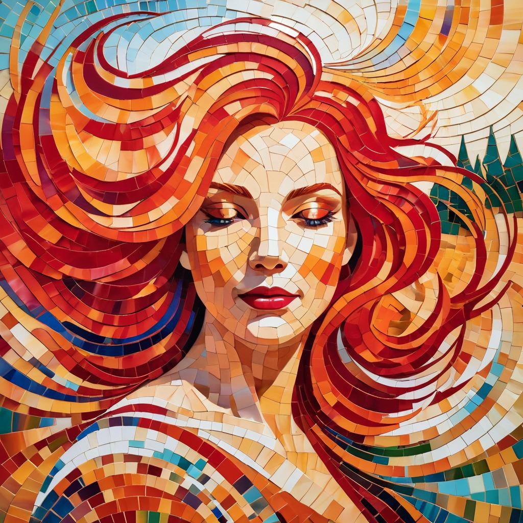 Vibrant Portrait of a Serene Woman