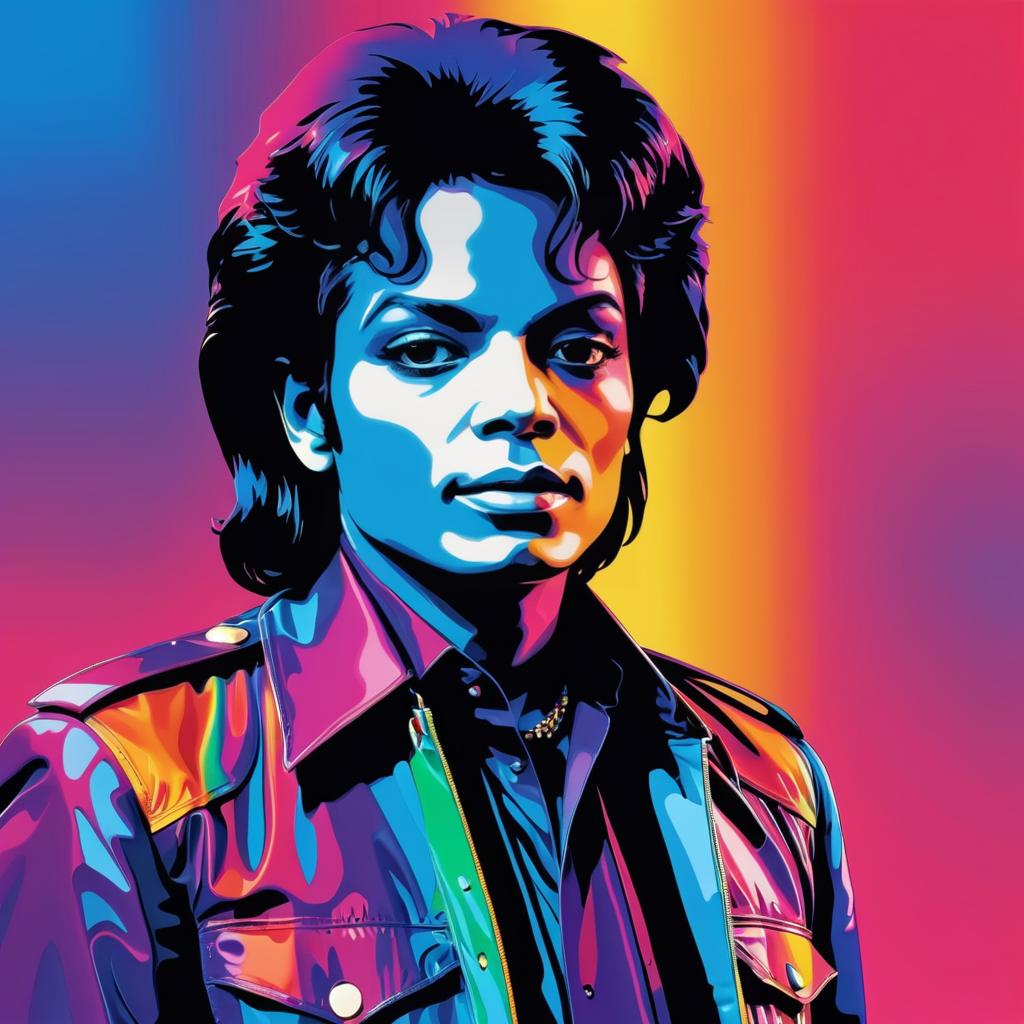 Vibrant Warhol-style Michael Jackson Artwork