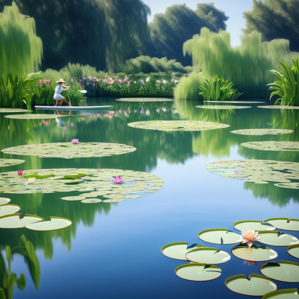 Paddleboarding Through Monet's Water Lilies