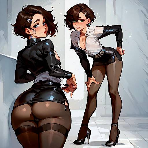 Stylish Femboy in Translucent Outfit