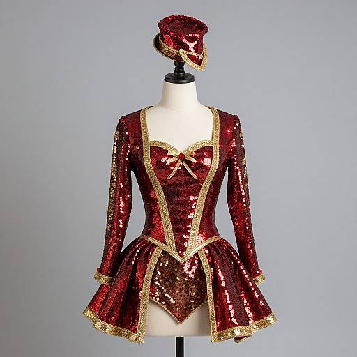 Red and Gold Sequin Circus Costume