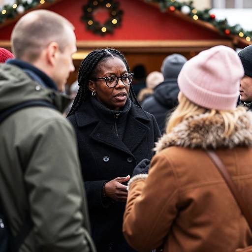Festive Outdoor Christmas Market Scene