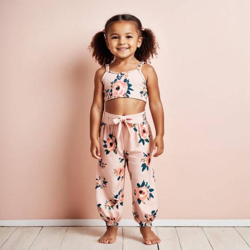 Smiling little girl in floral outfit