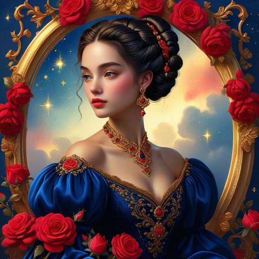 Elegant Woman in Baroque Portrait