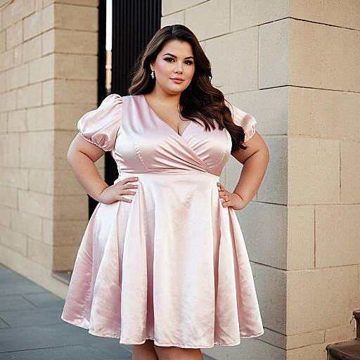 Elegant Plus-Size Princess Cut Dress Portrait