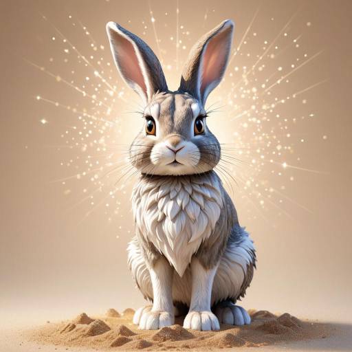 Realistic Oversized Rabbit with Stormy Eyes Realistic Oversized Rabbit with Stormy Eyes
