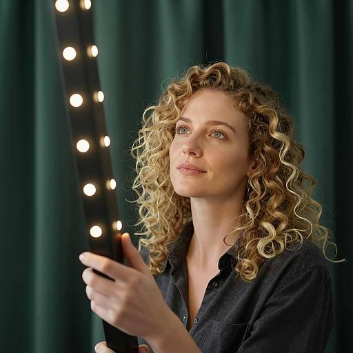 Woman Smiling with Glowing Object