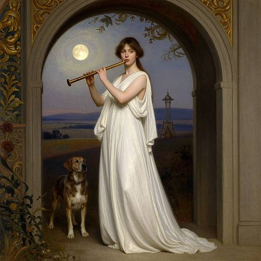 Symbolist Woman by Moonlit Archway