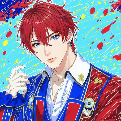 Illustration of Amagi rinne, ensemble stars! in the style of Kousei (public planet)