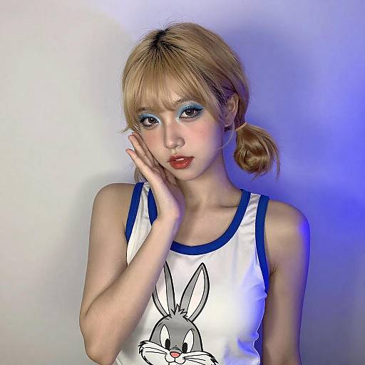 Blonde Youth in Looney Tunes Tank Top