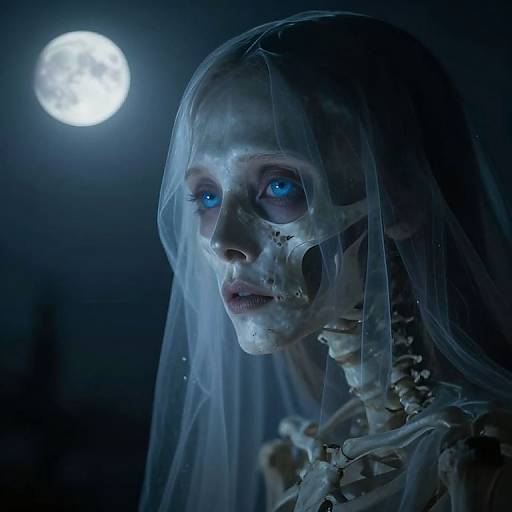Ethereal Ghostly Apparition in Moonlight