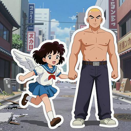 Curly Haired Girl in Post-Apocalyptic Japan