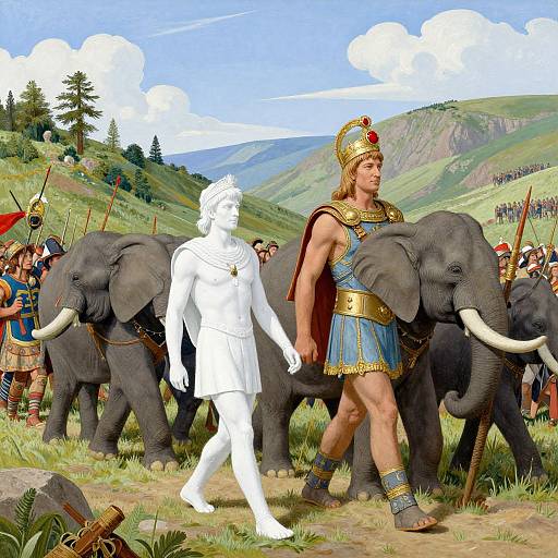 Hannibal Crossing Alps Mythology Art