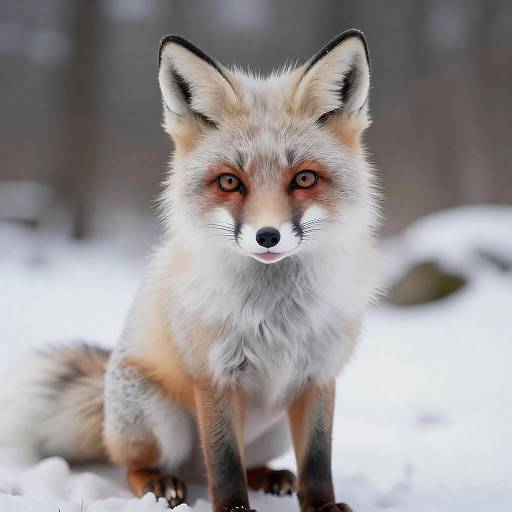 Photorealistic Winter Fox Anthro Portrait