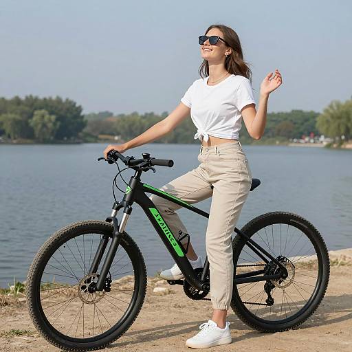 Summer Vibes: Woman with Electric Bike