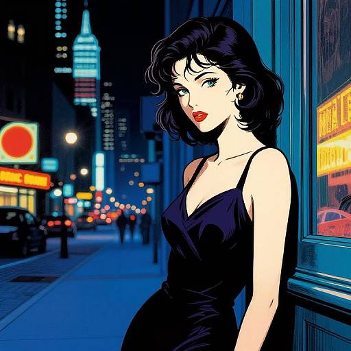 Ambivalent Night City Pop Art Girl