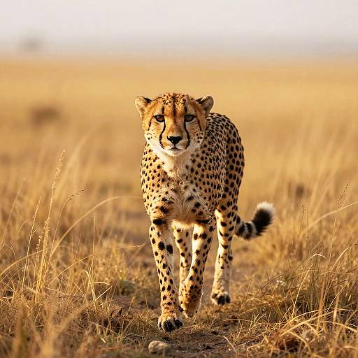 Dynamic Cheetah Sprint at Dawn