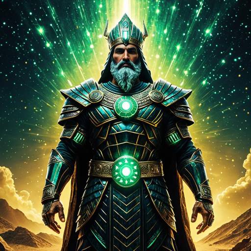 Anu Mesopotamian Sky God in Glowing Uranium Armor