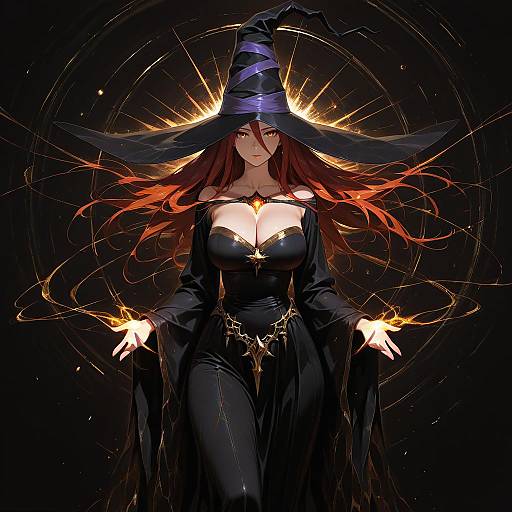Enchanting Sorceress in Stunning Abstract Art