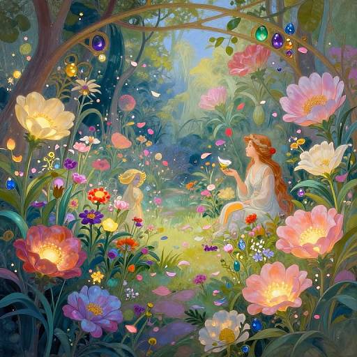 Art Nouveau Bug's-Eye Garden Vista