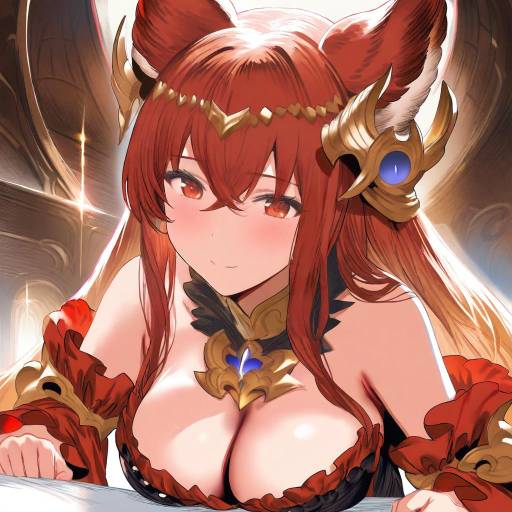 Illustration of Anthuria, granblue fantasy in the style of Hews