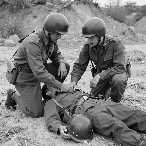 Emotional Tribute: Soldiers in Black and White