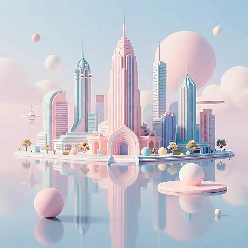 Surreal Pastel Futuristic Collage