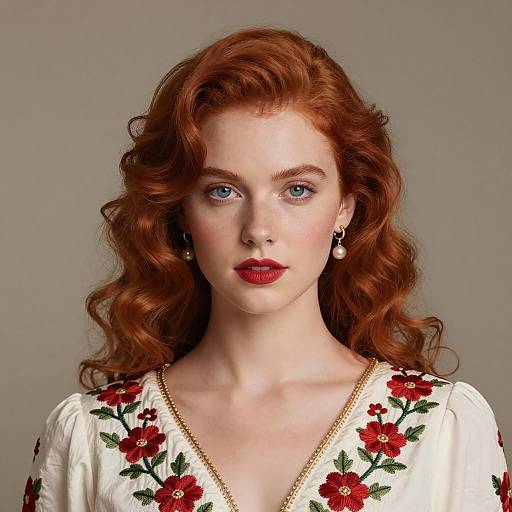 Elegant Vintage Red Hairstyle Portrait