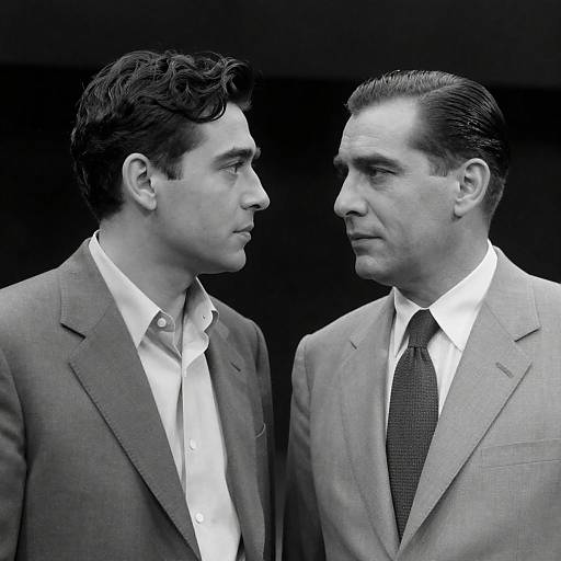 Moody Black-and-White Portrait of Two Men