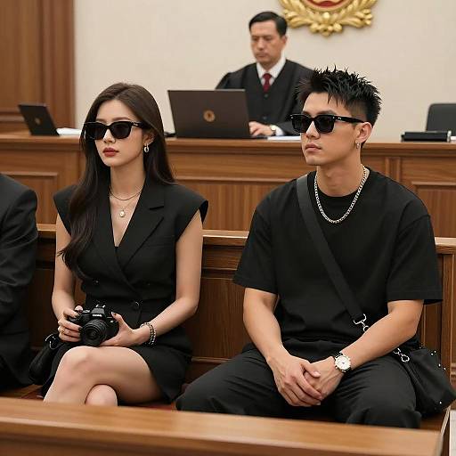 Stylish Courtroom Scene with Elegance