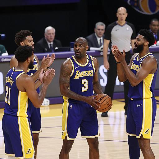 Lakers Basketball Team Celebrating