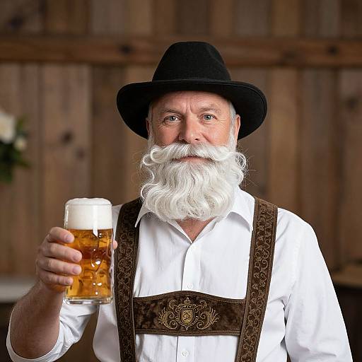 Bavarian Beer Man Costume with Beard